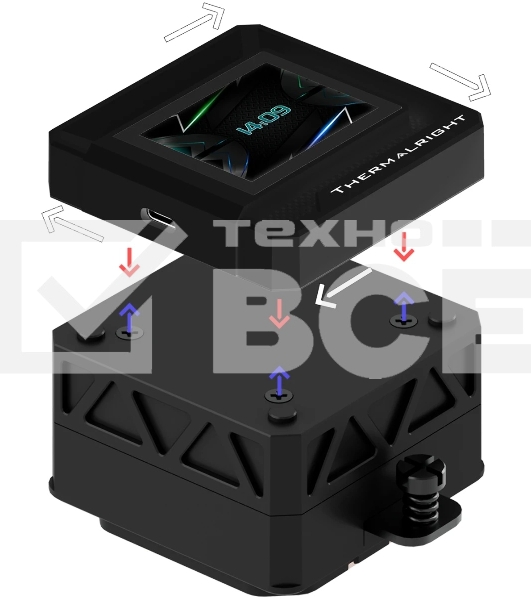 Водяное охлаждение для процессора Thermalright Frozen Warframe SE 240 ARGB Black (240mm, LED temp., Black, ARGB/ Fans: 2x120mm, 70.84CFM, 29.8dBA, 2000RPM/ Pump height 59mm, Rad thickness 27mm/ S: 1851, 1700, 1200, 115X, AM5, AM4)
