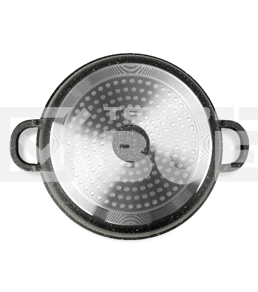 Набор посуды Lara LR02-111 Rio литой алюминий, мрамор, 3,1 л, 5,0 л, 22 см, 26 см, стеклянные крышки