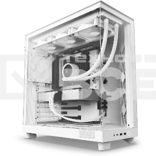 Компьютерный корпус без блока питания Case NZXT H6 Flow, Midi-Tower, TG, 3x120мм, 2xUSB-A 3.2 + 1xUSB-C 3.2, ATX, mATX, mITX белый
