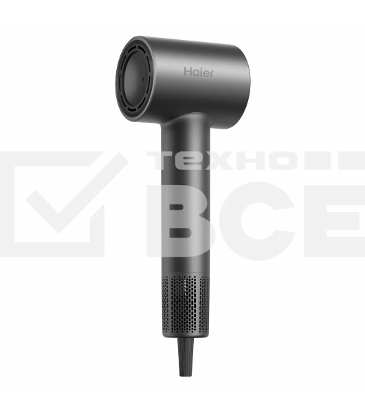 Фен Haier HHD-603 графитовый, 1600 Вт, компактный, ионизация