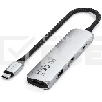 USB-концентратор Satechi 4-in-1 USB-C Slim Multiport Adapter 4K (Type-C, HDMI, 2x Type-A), до 80 Вт, Серебристый Док-станция ST-P4SS, фото3