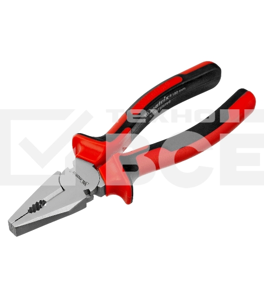 Плоскогубцы Matrix NICKEL 180 мм, никелированные, двухкомпонентные рукоятки