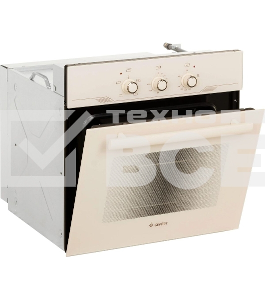 Встраиваеммый газовый духовой шкаф Gefest ДГЭ 621-01 В1, 52л, дверца с 2 стеклами, кремовый