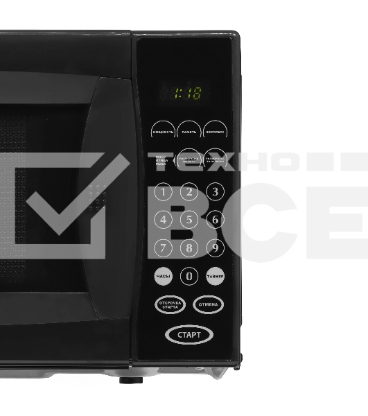 Микроволновая печь Starwind SMW4420 черный, 20 л, 700 Вт, переключатели - кнопки