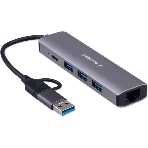 Док-станция Gembird UHB-D7, USB Type-C + USB, 3хUSB3.1, Type-C, RJ45, USB, фото 1