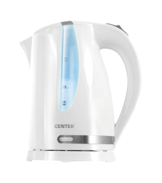 Электрочайник Centek CT-0040 белый, 1.8 л, 2200 Вт, скрытый нагревательный элемент