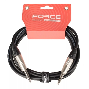 Кабель аудио FORCE FLC-101/31/4' TRS Jack - 1/4' TRS Jack, высококачественный стерео, используется для балансного подключения студийных мониторов, диаметр 6 мм, профессиональные металлические разъемы, длина 3 м