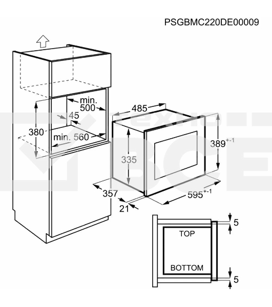 Микроволновая печь Electrolux EMS4253TEX 25л. 900Вт серебристый/черный (встраиваемая)