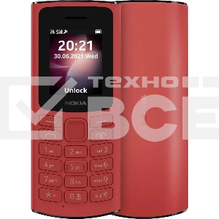 Мобильный телефон Nokia 106 TA-1564 DS EAC 4/4Mb красный