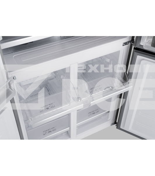 Холодильник Weissgauff WCD 450 INOX GLASS нержавеющая сталь трехкамерный side-by-side 286/141л морозилка снизу