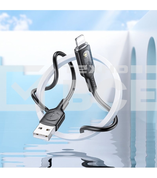 Кабель Hoco U120 iP USB (m)-Lightning (m) 1.2м черный коробка