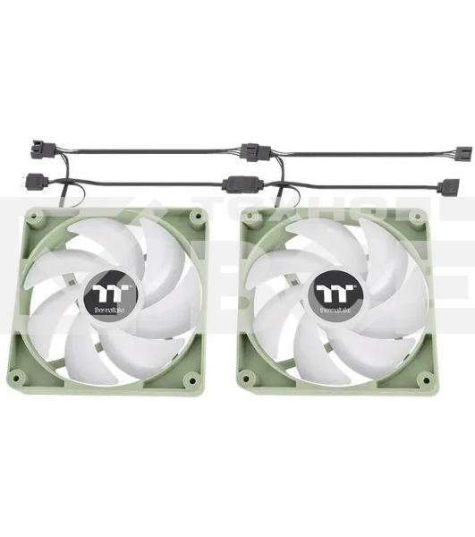 Комплект вентиляторов для корпуса Thermaltake CT120 ARGB (2 шт.) зеленый, 120 мм, 2000 об/мин, 25.8 дБ, 4 pin
