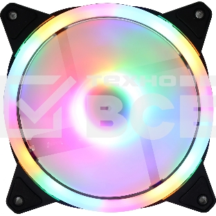 Вентилятор для корпуса GMNG GG-CF120FRGB2-PWMBK черный, 120 мм, 1500 об/мин, 26 дБ, 4 pin