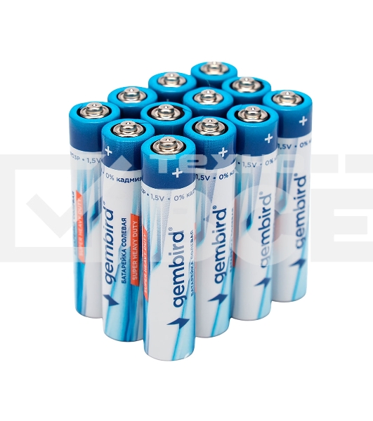 Батарейки солевые Gembird GB-R03P-12F, тип AAA, 12шт, пленка