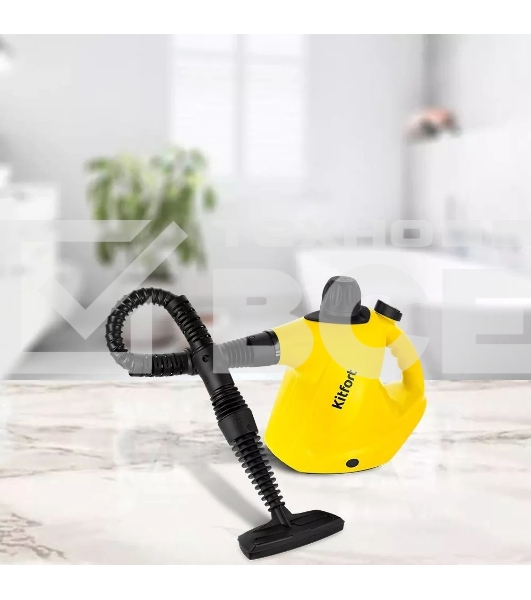 Пароочиститель ручной KITFORT KT-9138-3 черно-желтый, 1050 Вт