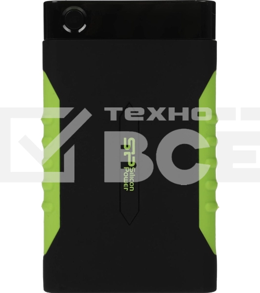 Внешний HDD 2.5' Silicon Power Armor A15, 2TB, USB 3.2 Gen 1 Type-A, 5400 rpm, черно-зеленый