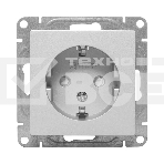 Механизм розетки EKF UP1-SOA-111 16А, с заземлением, со шторками, алюминий Эпика, фото2
