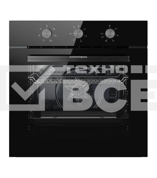 Духовой шкаф Kuppersberg HO 603 Black line, High-Tech, 78 л, поворотное управление, таймер, 6 режимов, макс. температура 310 градусов, цвет черный, цвет фурнитуры черный