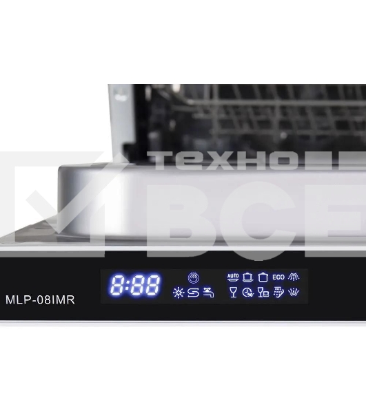 Встраиваемая посудомоечная машина Maunfeld MLP-08IMR, белый/черный, 44.5 см, 10 компл., 47 дБ, класс A++