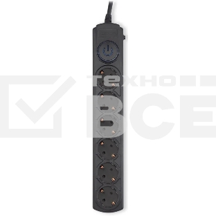 Сетевой фильтр Ippon BK-6-EU-5-16-B 5м (6 розеток) черный (коробка)
