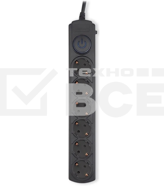 Сетевой фильтр Ippon BK-6-EU-5-16-B 5м (6 розеток) черный (коробка)