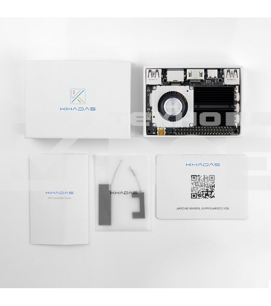 Одноплатный компьютер Khadas VIM4 Active cooling kit ARM Cortex-A73 4-Core + Cortex-A53 4-Core Amlogic A311D2 2.2GHz 8+32GB