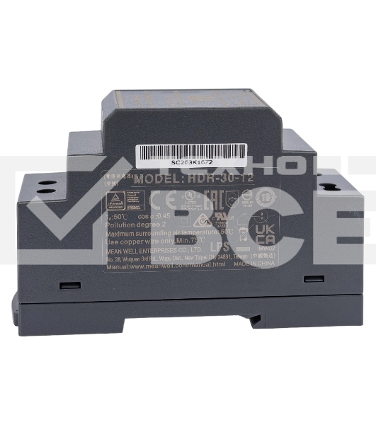 Блок питания MeanWell HDR-30-12 12В, 2А, 24Вт
