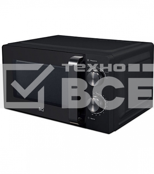Микроволновая печь BQ MWO-20004SM/W черный, 20 л, 700 Вт, переключатели - поворотный механизм