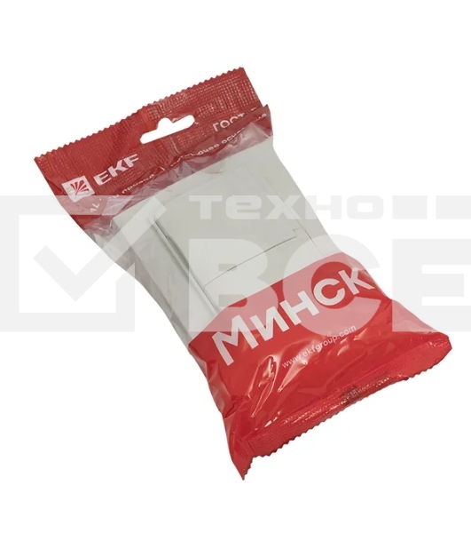 Розетка EKF ERR16-129-200-44 Минск 2-м СП 16А IP44 с заземлением, с защитными шторками, с крышкой, белая