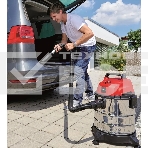 Строительный пылесос Einhell TC-VC 1820 S Kit серебристый/красный, 1250 Вт, уборка сухая/влажная, пылесборник мешок, 20 л, фото2