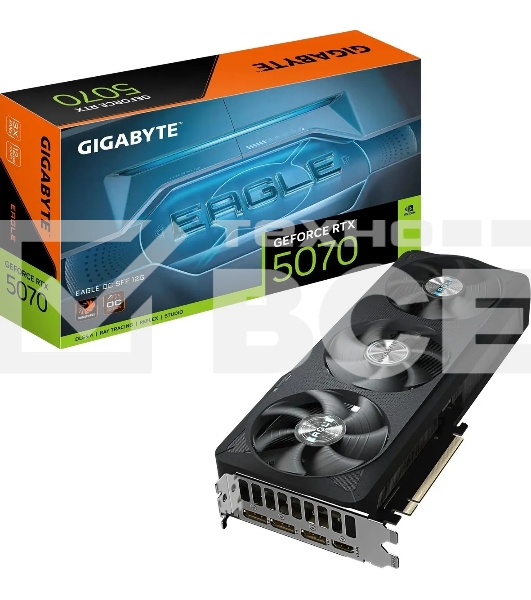 Видеокарта Gigabyte PCI-E GV-N5070EAGLE OC-12GD 1.0 NVIDIA GeForce RTX 5070 12Gb 192bit GDDR7 2805/28000 HDMIx1 DPx3 HDCP Ret