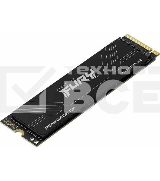 Твердотельный накопитель Kingston SSD Fury Renegade, 1024GB, M.2(22x80mm), NVMe, PCIe 5.0 x4, 3D TLC, R/W 14200/11000MB/s, IOPs 2 200 000/2 150 000, TBW 1000, DWPD 0.5 (12 мес)