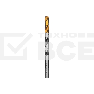 Сверло спиральное по металлу Denzel 9 x 125мм, Р6М5, Golden Tip, многогранная заточка