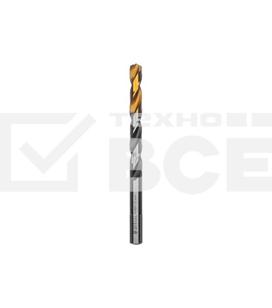 Сверло спиральное по металлу Denzel 9 x 125мм, Р6М5, Golden Tip, многогранная заточка