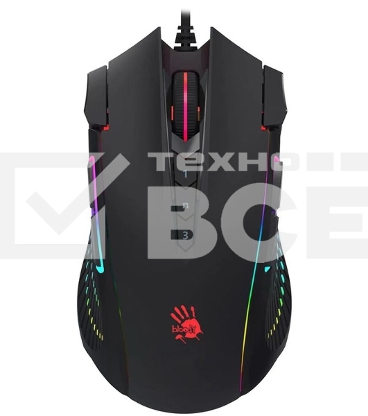 Мышь проводная A4Tech Bloody J90s черный, 8000 dpi, USB, кнопки - 12