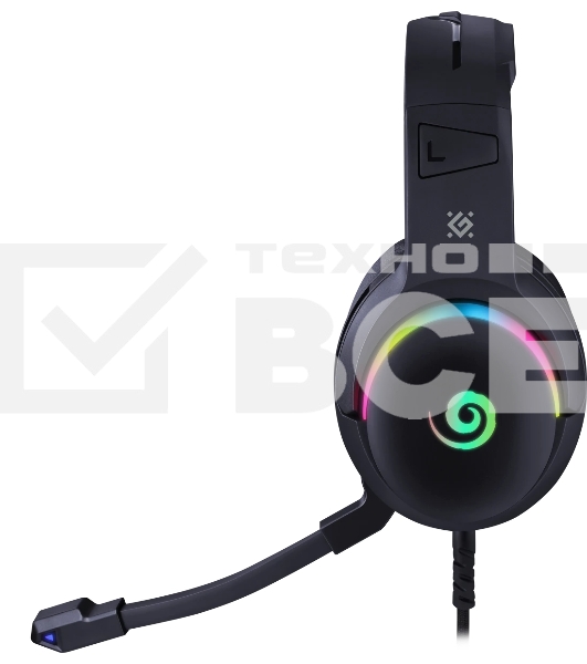 Гарнитура Defender Debor чёрный, проводная, USB, подсветка