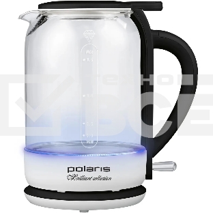 Чайник электрический Polaris PWK 1753CGL 1.7л. 1950Вт белый/черный (корпус: пластик/стекло)