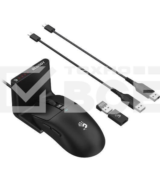 Мышь беспроводная/проводная A4Tech Bloody R72 Pro Duo черный, 26000 dpi, радиоканал, USB/USB-C, кнопки - 7
