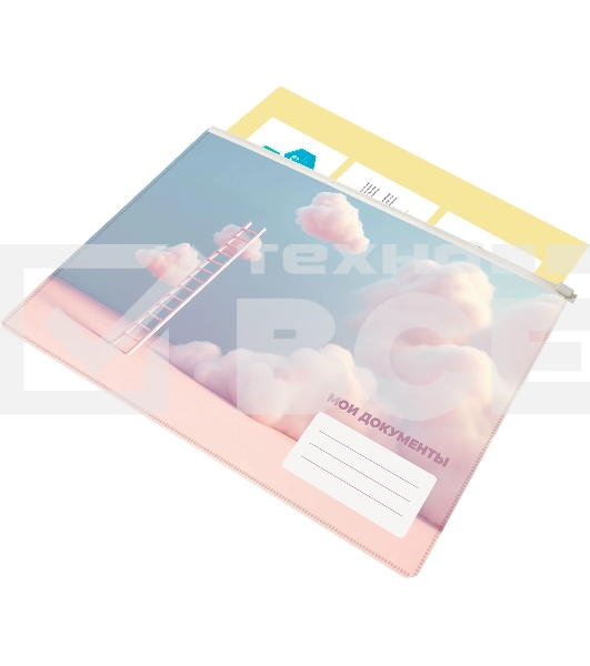 Папка на молнии ZIP Silwerhof CLOUD A5+ ПВХ 0.25мм