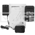 Газонокосилка аккумуляторная GreenWorks GD24LM33k2, 24v, 33 см, 1хАКБ 2Ач и ЗУ (2516107UA), фото9