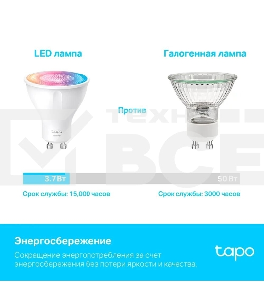 Умная многоцветная Wi-Fi спот-лампа TP-Link Tapo L630