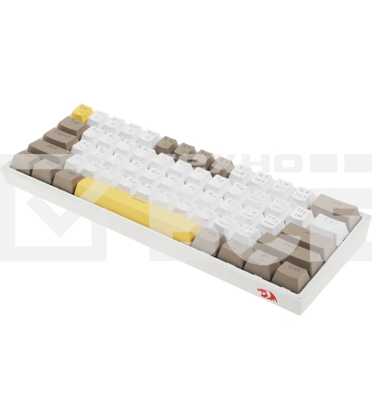 Клавиатура проводная REDRAGON Fizz RU,Rainbow,бежевый/желтый,red свитч