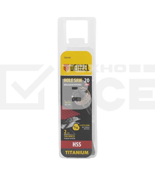 Коронка по металлу Denzel HSS, 20 мм, нитридтитановое покрытие