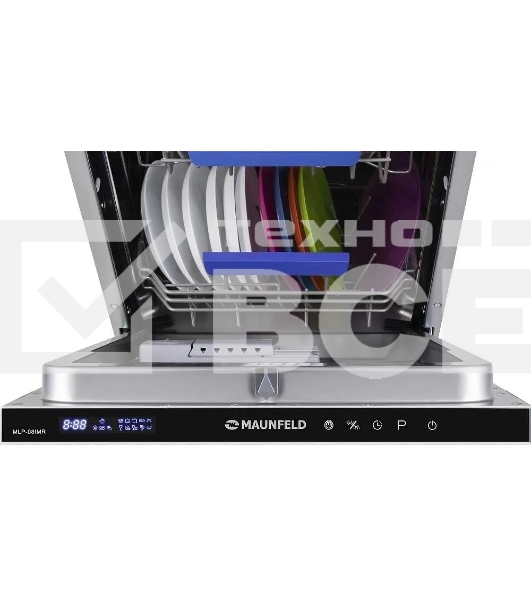 Встраиваемая посудомоечная машина Maunfeld MLP-08IMR, белый/черный, 44.5 см, 10 компл., 47 дБ, класс A++