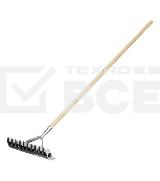 Грабли Palisad BASE двусторонние аэраторные, стальные, зубъя 11/21шт, 340 мм, деревянный черенок