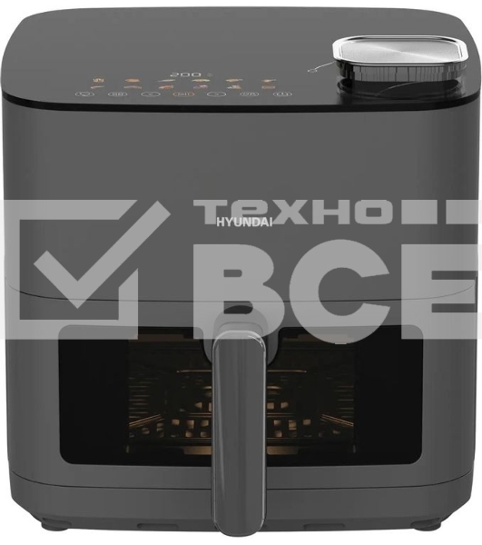 Аэрогриль Hyundai HYF-9085 темно-серый, 2000 Вт, 8 л, сенсор, 11 программ