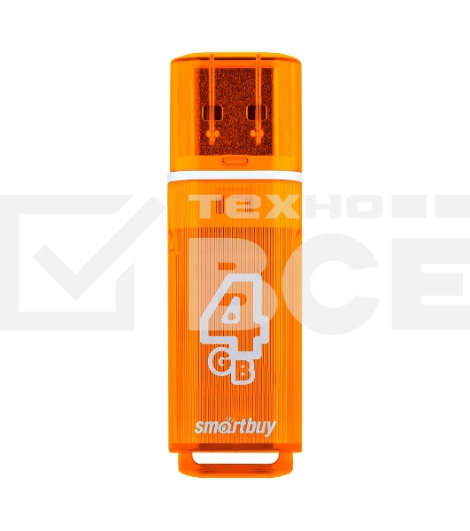 Флеш диск 4Gb USB Drive <USB2.0> Smartbuy Glossy series Orange (SB4GBGS-Or)