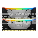 Оперативная память Kingston Fury Renegade, DDR4, 64GB (2x32GB), 3600MHz, CL18, радиатор, RGB, чёрный/серебристый, фото 1