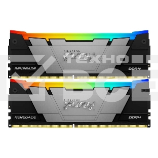 Оперативная память Kingston Fury Renegade, DDR4, 64GB (2x32GB), 3600MHz, CL18, радиатор, RGB, чёрный/серебристый