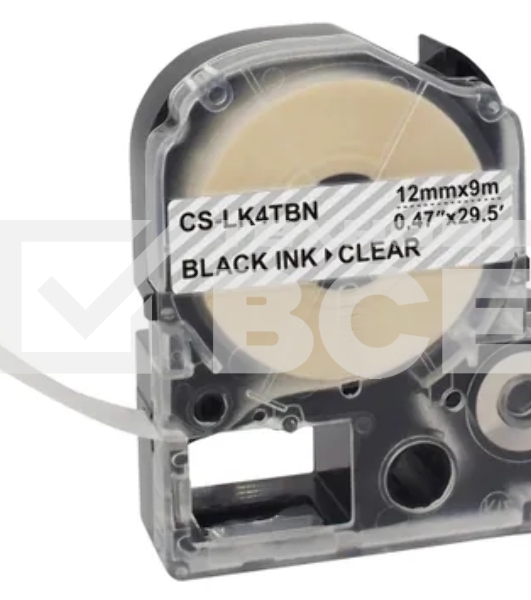 Картридж ленточный Cactus CS-LK4TBN черный, 12 мм, 9 м для Epson LW300/LW400/LW700/LW600P/LW1000P/K400/Z700/Z900